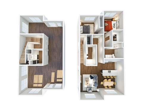 Floor plan for 2 beds, 2.5 baths, 2113 sqft